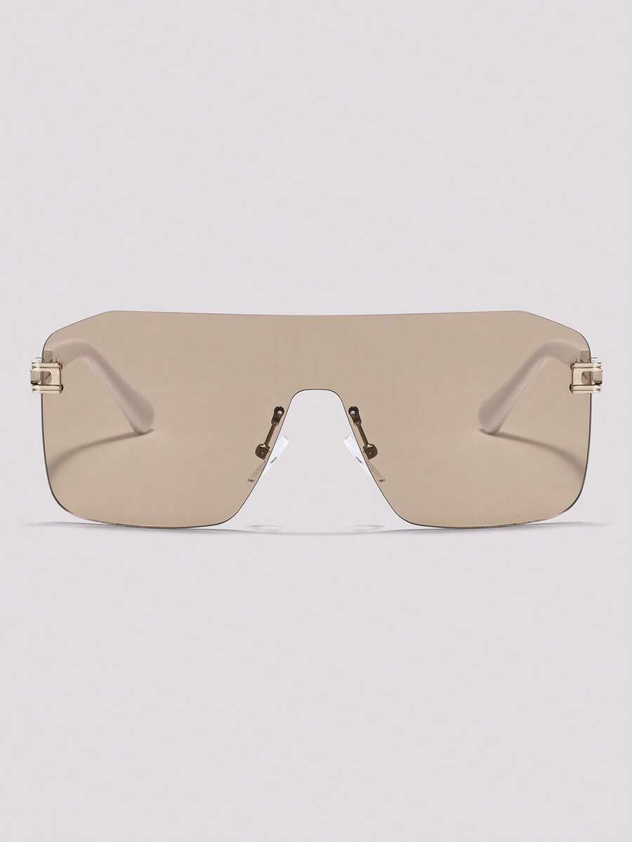 Visivana Oversized Shield-Shaped Frameless Fashion Glasses, Unisex Y2K Street Style For Outdoor, Travel, Beach, Casual Wear, Summer Elegent Modern - View 1