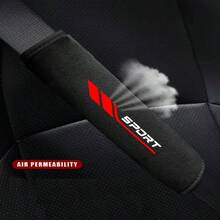 2pcs/Set Pelindung Bantalan Bahu Sabuk Pengaman Mobil Sport Bahan Suede Lembut, Aksesoris Interior Mobil - A - View 6