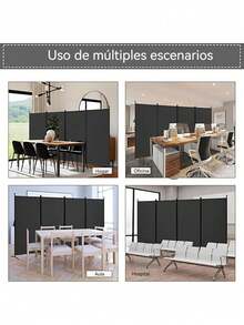 Biombo Separador Portátil Fácil Montaje 4 Paneles Moderno - beige - Ver 4