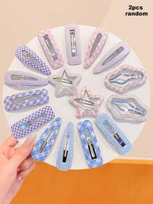 12/6/2 piezas de pinzas para el cabello de moda minimalista a cuadros, múltiples estilos, duraderas y vintage dulces - Accesorios para el cabello adecuados para niñas y mujeres, uso diario, escolar y para citas - Multicolor - Ver 17