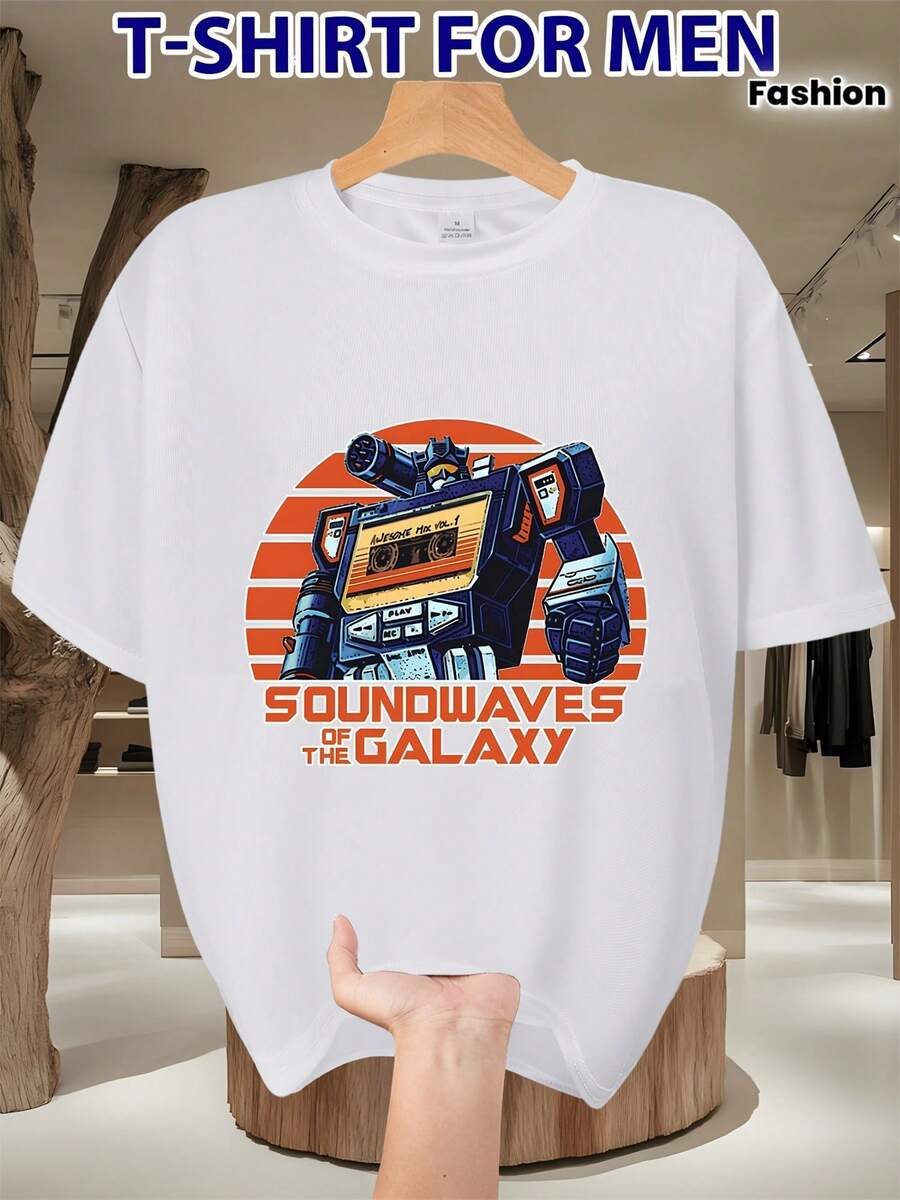 camisetas para hombreLa camiseta de manga corta con temática "Soundwave" de la serie es elegante y cómoda, perfecta para el uso diario. Esta divertida camiseta estampada de vera - Blanco - Ver 1