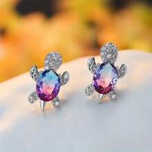 Cute Mini Turtle Earrings - Multicolor Turtle Shaped Earrings, Small Animal Style Girls Daily Wear Jewelry, Versatile And Practical - Multicolor - View 12