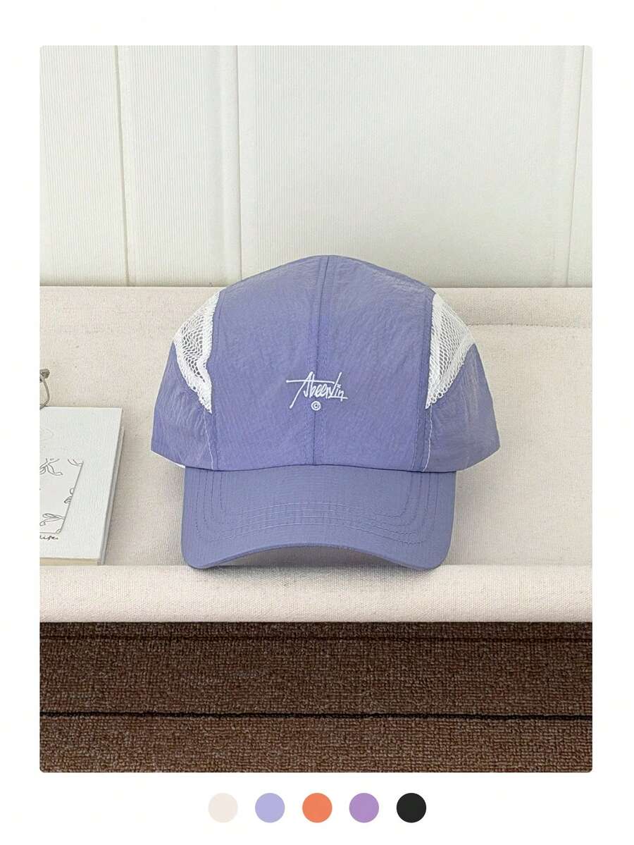 Women's Soft Top Letter Embroidered Black Baseball Cap, New Quick-Dry All-Season Versatile Hat, Fine Checkered Baseball Cap, Colorblock Quick-Dry Sports Hiking Cap, Skater Hippie Chicks Style