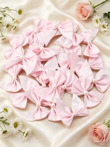 50PCS/20PCS Half-Round Patch Beads Handmade Ribbon Bows, DIY Jewelry Hair Accessories, Clothing Doll Decoration DIY Apparel Headwear Decoration Accessories - Half-circle Pearl Bow - View 32