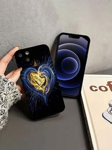 Corona de corazón Stitch azul doradofunda de teléfono Fundas compatibles con ,Apple,VIVO,OPPO,,, y Honor.Fabricadas en silicona TPU,ofrecen protección contra golpes y caídas. - Negro - Ver 4