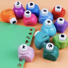 2/6/12pcs Mini Hole Puncher Set, Mixed Color Portable Manual Hole Punchers, DIY Scrapbooking Card Making School Office Craft Supplies - Multicolor - View 1