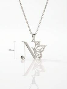 Collar con Inicial de Mariposa, Colgante de Letra Personalizado, Regalo Personalizado para Ella, Regalo Perfecto - Multicolor - Ver 9