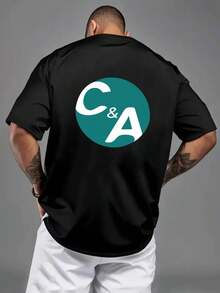 Camiseta de hombre con hombros caídos, C&A, camiseta holgada para hombre con diseño elegante, ropa de hombre nueva y a la moda, un artículo imprescindible para hombre con un diseño moderno e - Negro - Ver 3