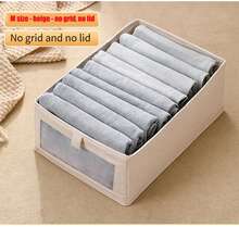 1 Foldable Clothing And Blanket Storage Bag, Storage Box With Transparent Windows And Handles, Reinforced Foldable Linen Storage Basket, Home Storage, Clothing Storage Box, Bedroom Storage, Wardrobe Organizer, Dormitory Storage Box,Clothes Organizer. - Beige - View 13