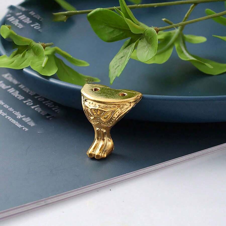 4pcs/Set Metal Corner Guards Furniture Sofa Bed Frame Leg Decorative Edge Support Feet - Gold - View 1