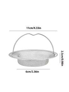 1pc/2pcs/3pcs Stainless Steel Sink Strainer With Handle, Durable Rust-Proof Mesh Filter, Easy To Clean Kitchen Sink Basket And Drain Protector, Anti-Clogging Food Debris Collector - Sink Filter - View 9