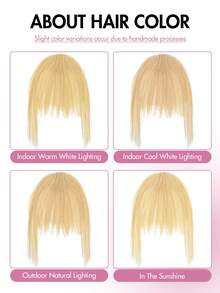 Wispy Clip-In Bangs Human Hair Natural Straight Bangs Hair Pieces Real Forehead Coverage Seamless Bangs For Women Daily Commute Party Wedding Style Multi-Color Optional Reusable Dyeable Easy Apply Soft And Shiny Autumn Travel Festival Christmas - Multicolor - View 9