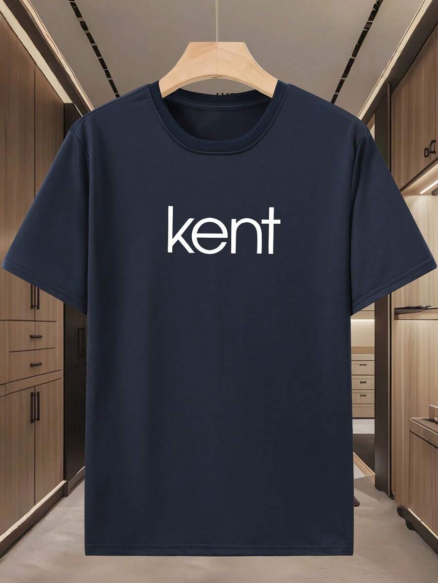 Camiseta de Moda para Hombre con Estampado - Azul marino intenso - Ver 1