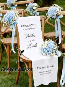 Personalized Wedding Chair Signs, Reserved Banners For Loved Ones, Memorial Signs, Ceremony Tribute, Wedding Aisle Decor, Rustic Style Decor - Multicolor - View 2