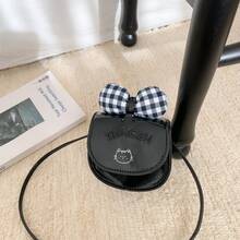 Plaid Bow Cat Flap Bag, Cute Fashion Mini Saddle Bag, Stylish Crossbody Bag, Coin Purse, Phone Bag And Crossbody Bag - Multicolor - View 4
