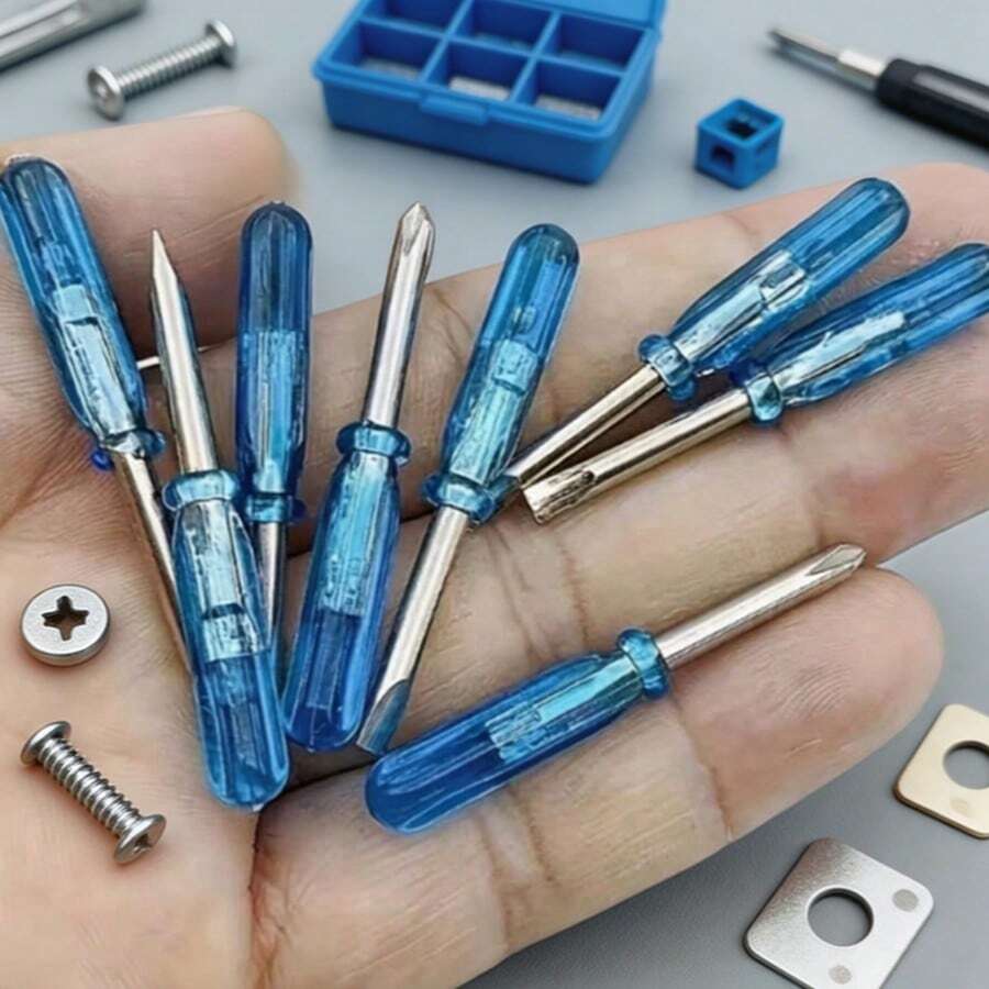 8件組迷你螺絲起子套組,適用於玩具維修與手工專案 - 包含2mm微型一字螺絲起子,專為愛好者與手工練習設計(無需電力) - 多色 - 查看 1