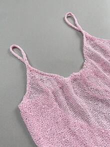 2026 New Sexy Backless Sequin Sleeveless Fitted Beach Vacation Mini Dress For Women Summer - Baby Pink - View 9