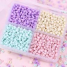 3mm Glass Beads Material Kit 4-Compartment Rainbow Multicolor Seed Beads Set, Handmade DIY Bracelet Necklace Jewelry Making Combination Set, Suitable For Summer Beach Creative Handmade DIY Beaded Bracelet Loose Beads Jewelry Accessories - Multicolor - View 6