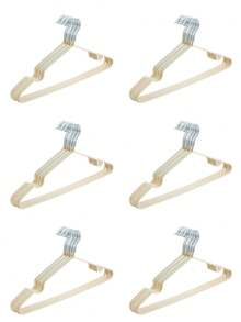 10/20/40/60/100pcs Non-Slip Coated Hangers, Warm Color Tones, Luxury Home Apparel Racks - Beige - View 21