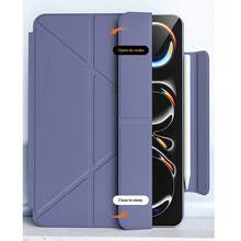 Strong Magnetic Adsorption Slim Tri-Fold Stand Protective Case Compatible With IPad Pro 13-Inch M5 M4 2026, Air 11 M2 10.9, Air 5th Gen, 10th Gen, 11th Gen, A16 2025, M3 Air 13, Supports Pencil Pro And Pencil - Lavender Y - View 12