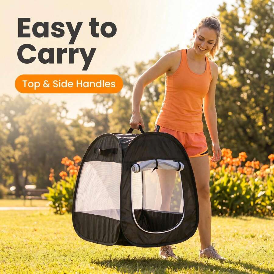 360-Degree All-Around Breathable Pet Cage Polyester Fabric Square Pet Playpen Foldable Handheld Storage Portable Small Pet Cage Indoor And Outdoor Cat, Dog, Rabbit, Hamster Pet Tent Play Cage - one-size - View 1