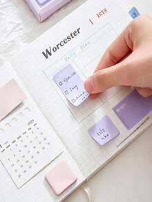 2pcs/Box Gradient Color Tear-Off Sticky Notes, Creative Student Index Stickers - Multicolor - View 6