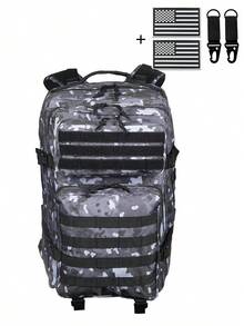 MOLLE Expandable Large Capacity Backpack With Adjustable Straps, Free Flag Patch + Quick Release  Hook, Multi-Compartment Storage Outdoor Hiking Bag - Multicolor - View 11