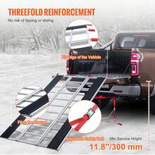 Tri-Fold Loading Ramp, 85 X 54 In, Non-Slip Aluminum Trailer Ramp With Compact Design, Easy Storage, 1500 Lbs Weight Capacity, For Snowmobiles, ATVs, Tractors, Lawn Mowers, Carts, Motorcycles - 85 x 54 in - 查看 6