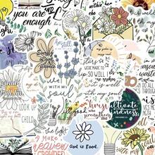 50pcs Bible Verse Stickers, Cartoon Graffiti Decorative Stickers, Suitable For Laptop, Water Bottle, Luggage, Helmet, Skateboard, Stationery, Motorcycle - A - View 7