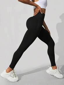 Women's High Waist Yoga Pants - Tummy Control, Breathable, Four-Way Stretch, All-Season Sports Leggings, Brown, Activewear| Dis - 黑色 - 查看 5