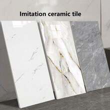 10/20/50pcs Marble Pattern Self-Adhesive Wall Tiles, Faux Natural Stone Wallpaper, Vinyl Foam Wall Stickers, Waterproof And Moisture-Proof, Easy To Clean And Cut, Peel And Stick, Suitable For Bathroom, Living Room, Kitchen, Bedroom Wall Decoration - Multicolor - View 1