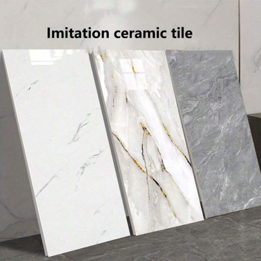 10/20/50pcs Marble Pattern Self-Adhesive Wall Tiles, Faux Natural Stone Wallpaper, Vinyl Foam Wall Stickers, Waterproof And Moisture-Proof, Easy To Clean And Cut, Peel And Stick, Suitable For Bathroom, Living Room, Kitchen, Bedroom Wall Decoration - Multicolor - View 1