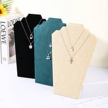 Conjunto de placa de exposição para colar e brincos, suporte de exposição para brincos de botão, suporte de luxo para armazenamento e exposição de joias - Duas placas de colar - Ver 7