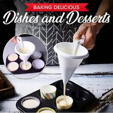 1/2Pcs Dispensador de Masa Manual para Hornear - Vertedor de Plástico para Panqueques & Cupcakes, Dispensador de Chocolate Ajustable, Herramienta Multifuncional de Horneado Doméstico con Soporte - Ideal para Restaurante, Camión de Comida, Herramientas de Decoración de Pasteles de Panadería - Eid Al-Adha Mubarak - Blanco - Ver 12