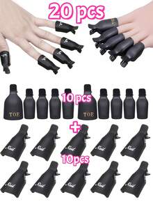 30/20/15/10 cái kẹp tháo móng, nắp kẹp móng acrylic, kẹp tháo sơn gel, kẹp nhựa tháo móng acrylic, dụng cụ vệ sinh tháo móng - Nhiều màu - Xem 33