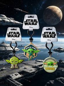 StarWars 1pc Star Wars Official Grogu Sphere Keychain, PVC Material, Creative Cute Backpack/Phone Charm, Party Favor, Bag Decor, Anti-Lost Keyring - Army Green - View 1