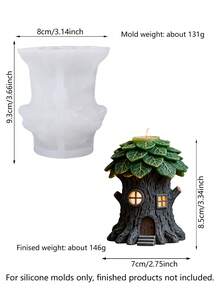 感恩節南瓜屋3D香氛蠟燭矽膠模具，高彈性柔軟矽膠模具，多用途 - 用於製作蠟燭、石膏/彩繪人偶、捏捏樂/壓力緩解道具、攝影道具背景，適用於節日家居裝飾、家庭慶祝派對禮物、手工禮物等，一次成型，柔軟易清洗，可重複使用 - 森林小屋模具 - 查看 7