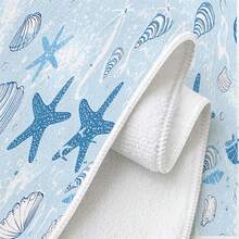 1pc/2pcs/4pcs Blue Starfish & Seashell Print Kitchen Towels, Ultra Soft, Quick-Drying & High Absorbency, Minimalist Ocean Style, Machine Washable, Hand Towels For Kitchen & Restaurant Decor - Multicolor - View 5
