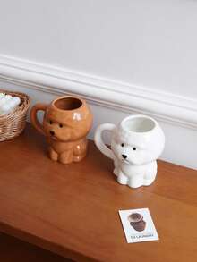 1pc 340ml Cute Bichon Frise Ceramic Mug, Hand-Painted Dog Theme With Handle, Suitable For Home Decor And Tableware, Can Be Used As Latte Cup For Restaurant And Cafe, Gift, Holiday Decoration Or Living Room Drinking Cup - Multicolor - View 9