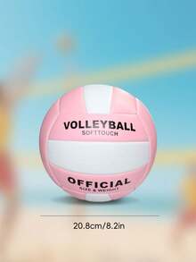 Blassrosa Minze Soft-Touch offizieller Volleyball, langanhaltend PU-Material, auslaufsicheres Ventil, hoch elastischer Sportball, geeignet für Strand, Pool, Rasen, tägliches Training und Outdoor-Gruppenunterhaltung - Verschiedenfarbig - Übersicht 6