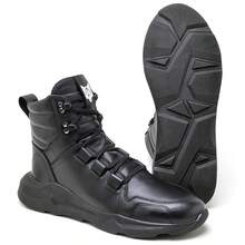 Men's Leather Sneakers Ranclafe 7033 Mid-Top Casual Gym Training Urban Comfortable - 黑色 - 查看 7