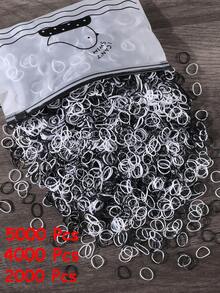 2000/4000/5000入 女用0.47英吋手指尺寸一次性髮用橡皮筋 小號迷你彈力髮圈馬尾紮髮帶 日常使用髮飾 - 多色 - 查看 1