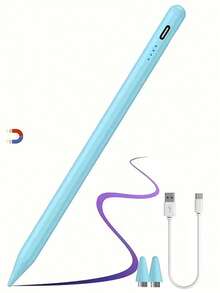 Kompatibel dengan iPad/Android/Stylus - Pengisian Cepat Apple Pencil, Stylus Kapasitif Presisi Tinggi, Kompatibel dengan iOS, Tablet Kindle, Termasuk Ujung Pengganti dan Kabel Pengisian Daya, Kapasitas Baterai 90mAh - MultiWarna - View 14
