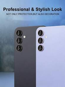 1 Stück schwarzer ultradünner hochauflösender transparenter stark haftender positionierender automatisch ausrichtender kratzfester unabhängiger Metallring gehärteter Glas Kameralinsenschutz, kompatibel mit Samsung Galaxy A57 A37 A55 A54 A35 A17 4G A16 A05S S22 S23 S24 S25 S26 Ultra Handy-Zubehör - Schwarz - Übersicht 5