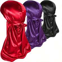 ZTZI 3pcs Soft Durag | Stretchable Headwrap For Hair Protection & Style Preservation Solid Color Party Polyester (Polyester) Solid Color Durag All Seasons - LW3pcs4801 - View 19