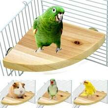 2pcs Bird Perch Platform, Parrot Standing Fan-Shaped Playground Wooden Perch Toy Cage Accessories, Suitable For Parrots, Cockatiels, Budgies, Lovebirds, Sugar Gliders, Rats, Mice, Hamsters Exercise Toys - View 10