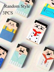 1/3 PCS Boy's Bald Eraser, Office Desktop Decoration, Classroom Prank, Birthday Gift, Cute Elderly Design - School And Workplace, First Day Of School - Multicolor - View 14