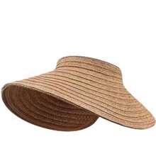 Women's Wide Brim Straw Sun Hat, Foldable & Rollable, UV Protection, Packable Beach Hat With Adjustable Strap, Suitable For Travel, Golf, Gardening, Outdoor - A - View 7
