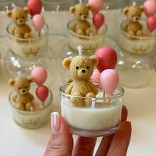 3pcs Resin Silicone Mold Set, Round Balloon And 3D Bear Silicone Mold Set, 2 Bear Silicone Mold Combinations: Candle Balloon And Bear Decor Mold, Candle Accessory Mold, Suitable For Making Concrete Decor Handmade Additions - Silicone Mold - View 4