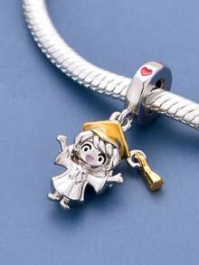 1pc Fashionable Exquisite Romantic Youth Graduation Commemorative Series Heart, Graduation Cap, Girl, Bear Beaded Pendant Full Of Graduation Ceremony Sense Creative Versatile DIY Bracelet Necklace Graduation Gift - Multicolor - View 9
